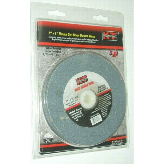 KT Industries 5-7206 Medium Bench Grinding Wheel 6 x 1 x 1/2-1" Metal 4100 RPM