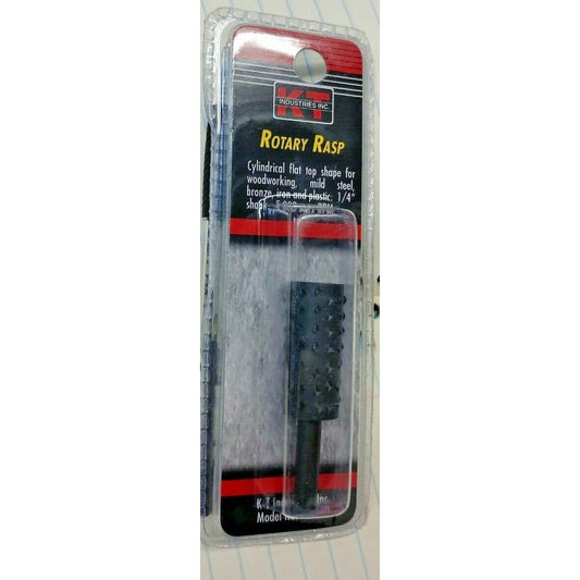 KT Industries 5-8450 Cylindrical Rotary Rasp w Flat Top & 1/4" Shank