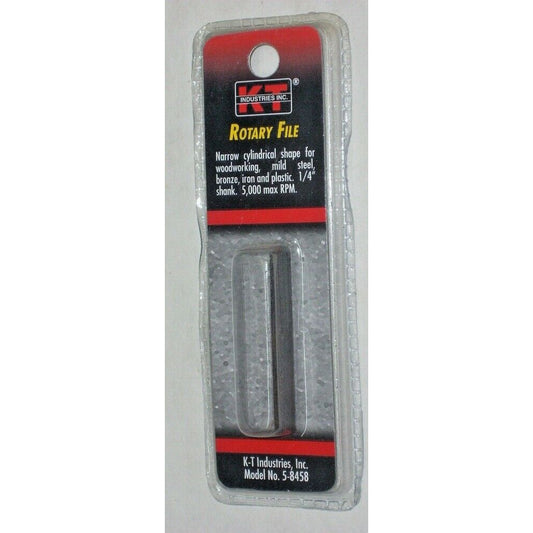 KT Industries 5-8458 Narrow Cylindrical Rotary File w 1/4 Shank for Drill