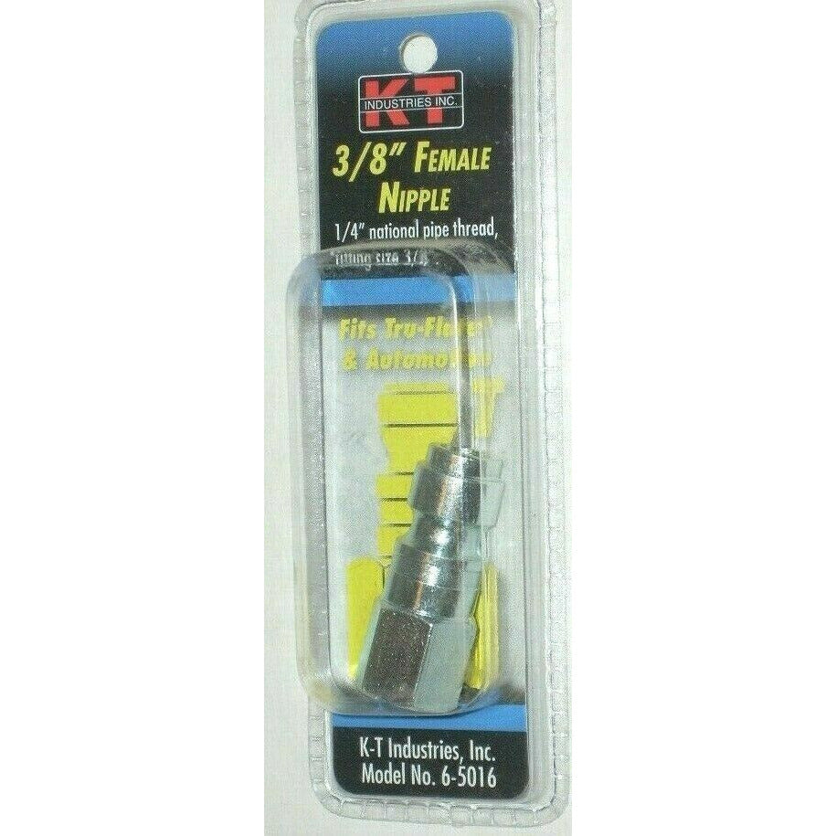 KT Industries 6-5016 3/8 Female Nipple 1/4 NPT - 3/8 Air Fitting for Tru-Flate