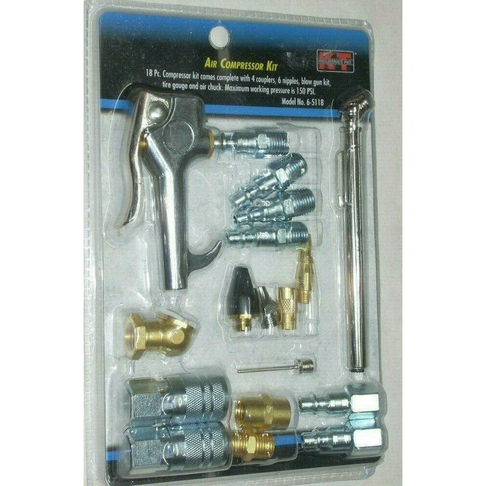 KT Industries 6-5118 Air Compressor Kit 18 pc 1/4" Air Fitting Kit 150 PSI