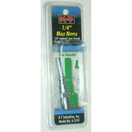 KT Industries 6-5141 1/4" NPT Male Nipple to 1/4" Male Air Fitting for Lincoln