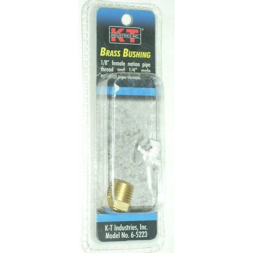 KT Industries 6-5223 Air Fitting Brass Bushing 1/8" Female NPT to 1/4" Male NPT