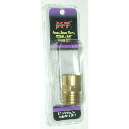 KT Industries 6-7012 Female Screw Nipple M22M x 3/8" FNPT for Pressure Washer