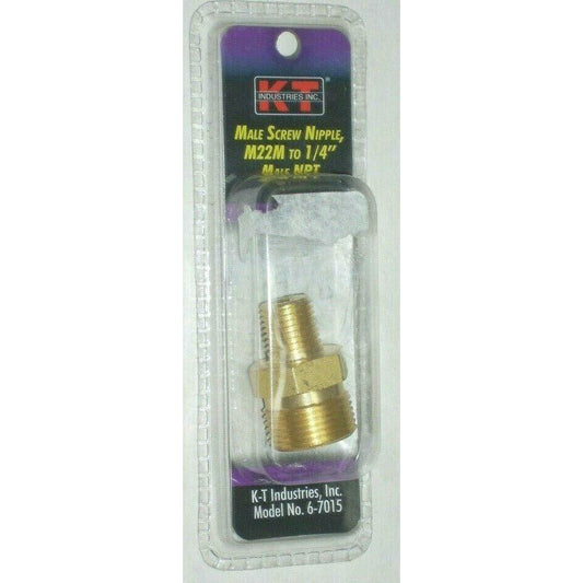 KT Industries 6-7015 Male Screw Nipple M22M to 1/4" Male NPT for Pressure Washer