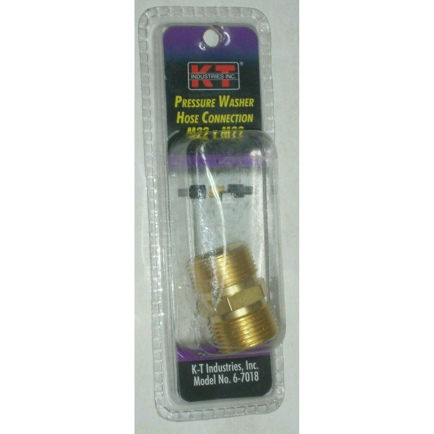 KT Industries 6-7018 Brass Hose Connector M22M x M22M for Pressure Washer
