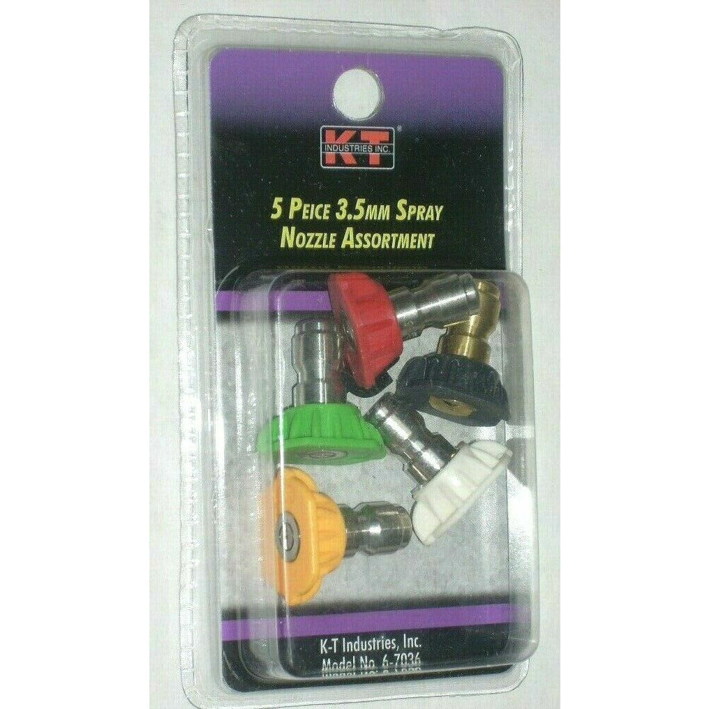 KT Industries 6-7036 5pc Spray Nozzle Assortment 3.5 mm Pressure Washer Tip Set