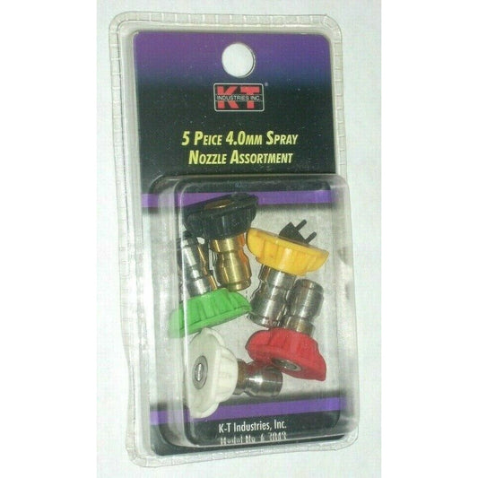 KT Industries 6-7042 5pc Spray Nozzle Assortment 4.0 mm Pressure Washer Tip Set