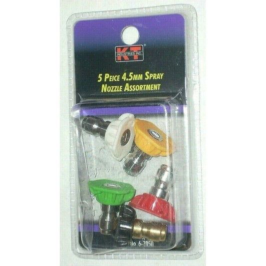 KT Industries 6-7050 5pc Spray Nozzle Assortment 4.5 mm Pressure Washer Tip Set