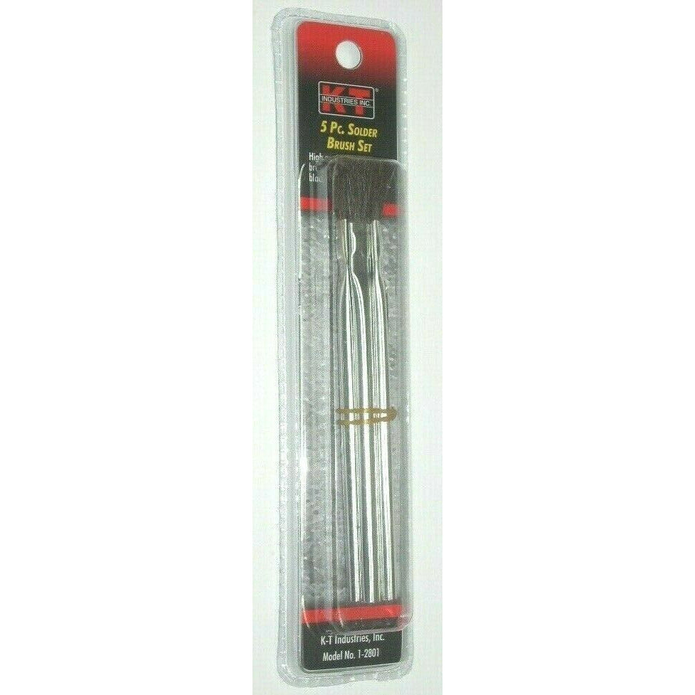 KT Industries 1-2801 Solder Brush Set 5pc Flux Soldering 6" Long Blk Horse Hair