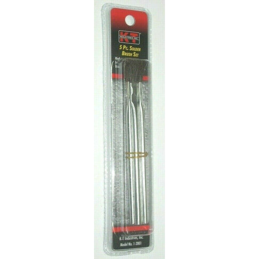 KT Industries 1-2801 Solder Brush Set 5pc Flux Soldering 6" Long Blk Horse Hair