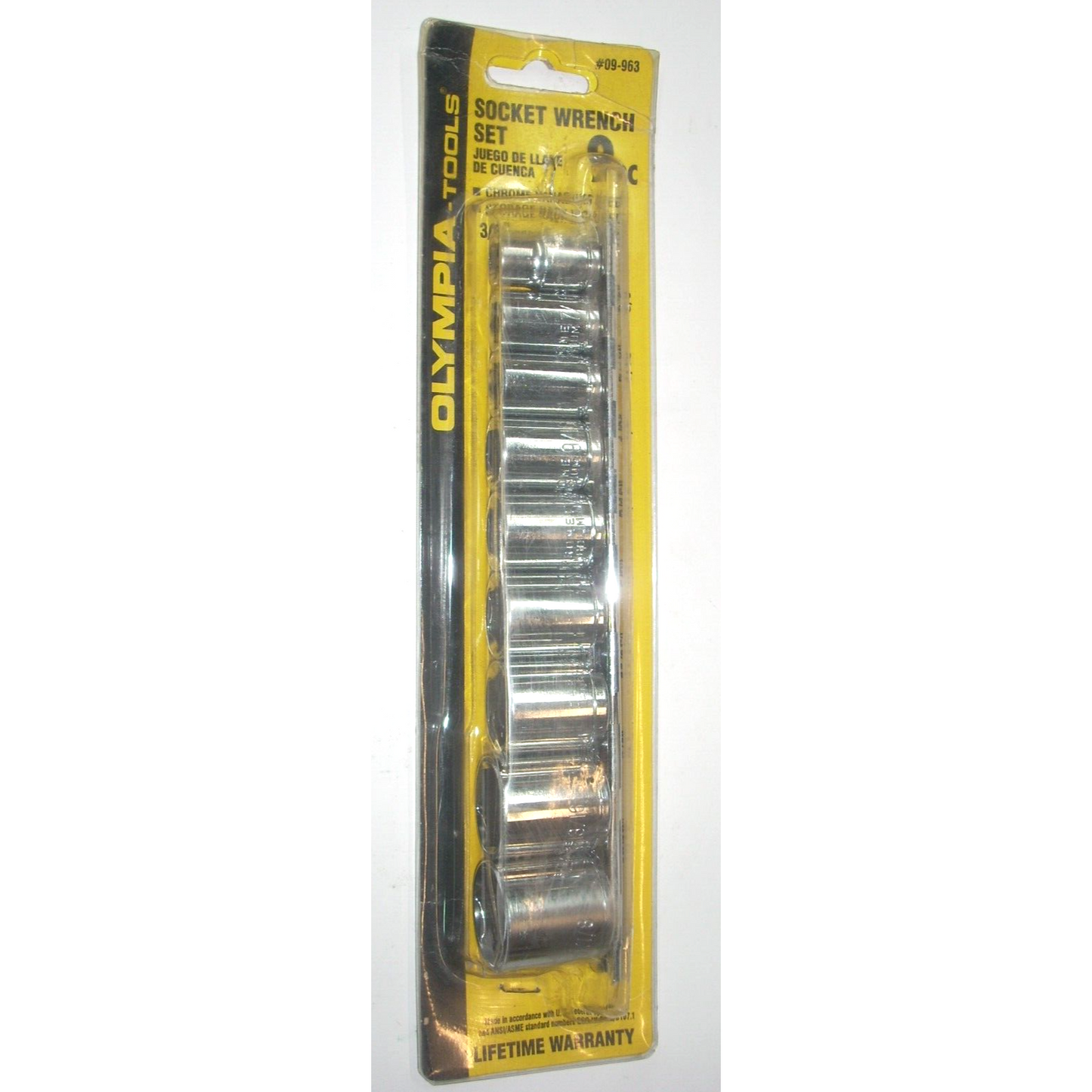 Olympia Tools 09-963 Socket Set w Rack SAE 3/8" Drive 9pc