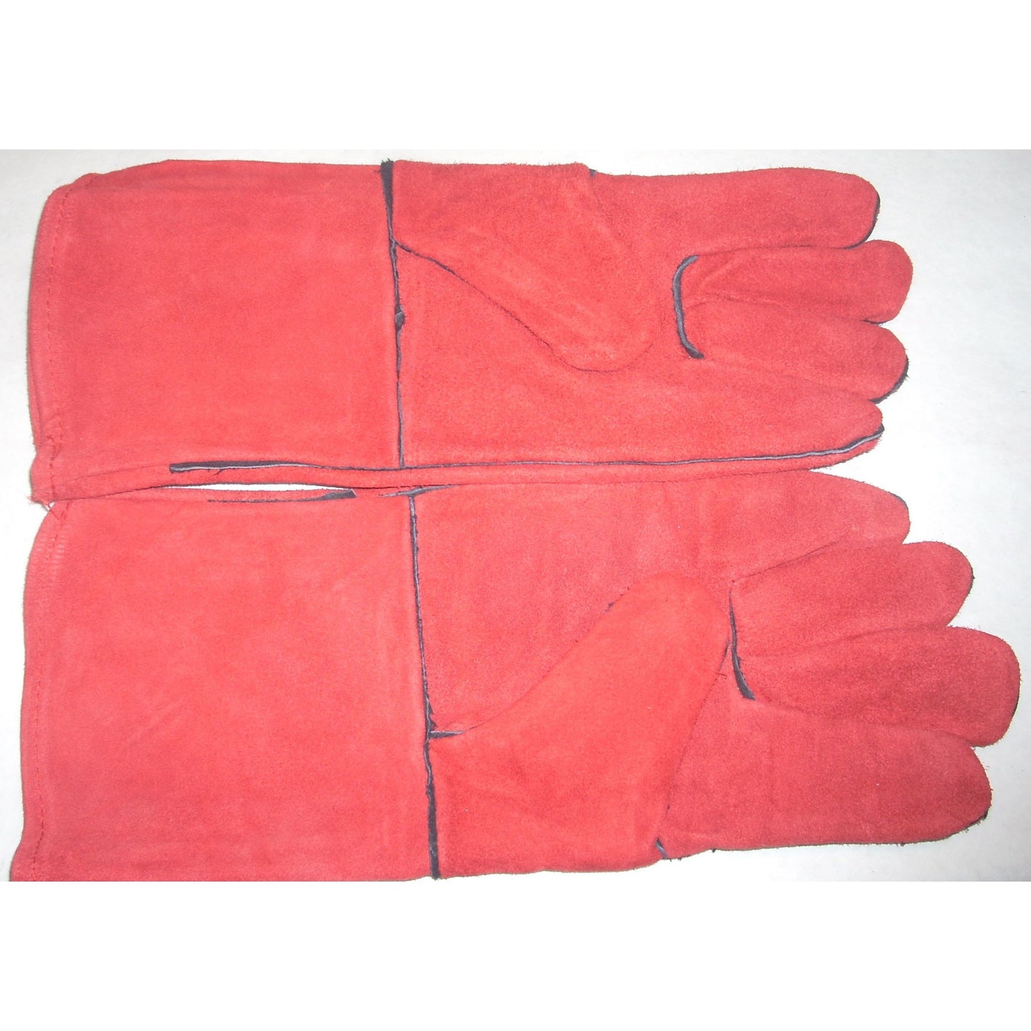 Red Split Shoulder Leather Welding Gloves 14" Size Large - ATL Welding Supply