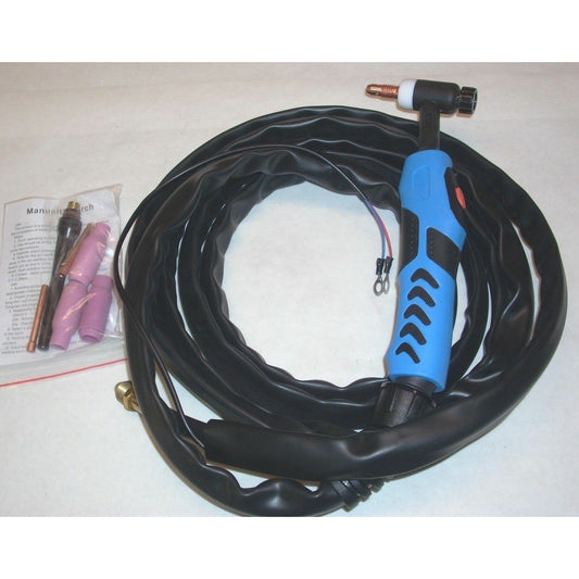 Tig Welding Torch WP-17 w Cable Cover & Consumables 12 1/2' 150A Air Cooled - ATL Welding Supply