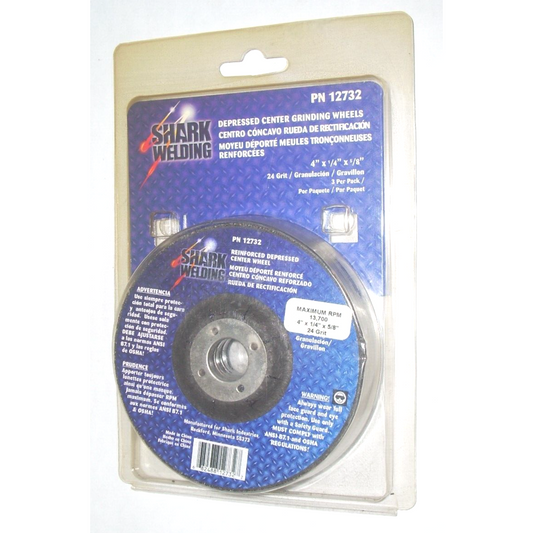 Shark 12732 Depressed Center Grinding Wheels 4 x 1/4 x 5/8 Type 27 3pk