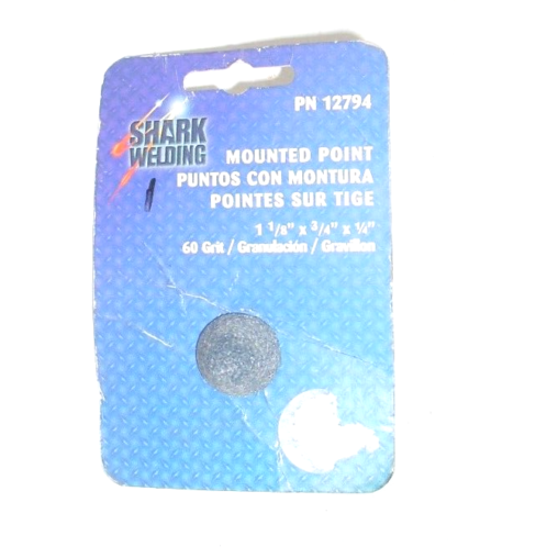 Shark 12794 Mounted Grinding Point Stone 1 1/8 x 3/4 x 1/4 60 Grit