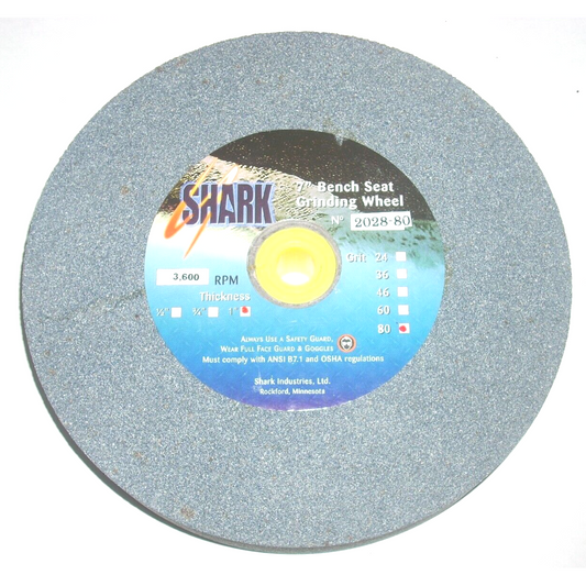 Shark 2028-80 Bench Grinding Wheel 7 x 1 x 1/2-1 Arbor 80g for Metal