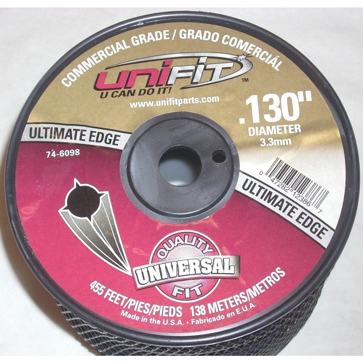 Unifit 74-6098 High Wheel Trimmer Line 450' Long 0.130 Thick