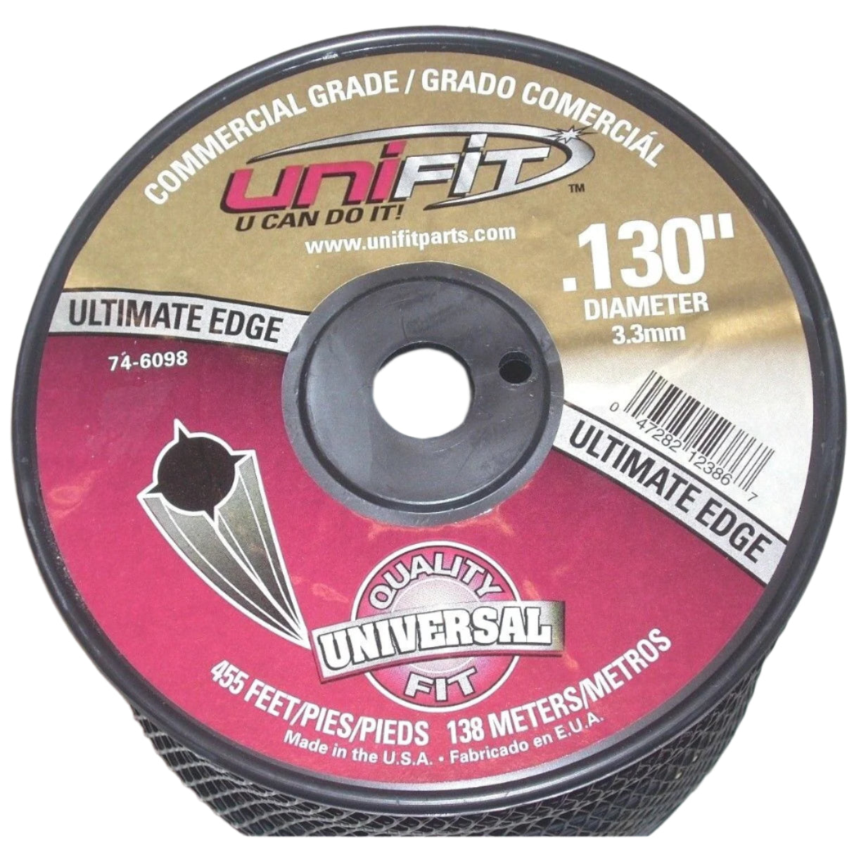 Unifit 74-6098 High Wheel Trimmer Line 450' Long 0.130 Thick