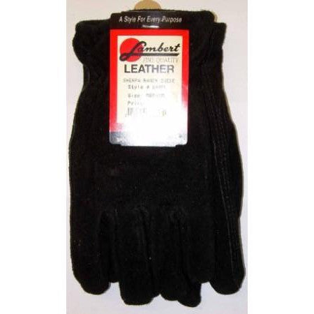 Lambert Black Ranch Suede Gloves Sherpa Lined Medium - ATL Welding Supply