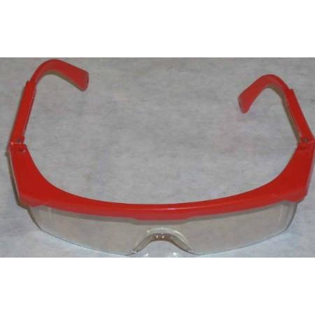 Clear Safety Glasses Red Frame - ATL Welding Supply