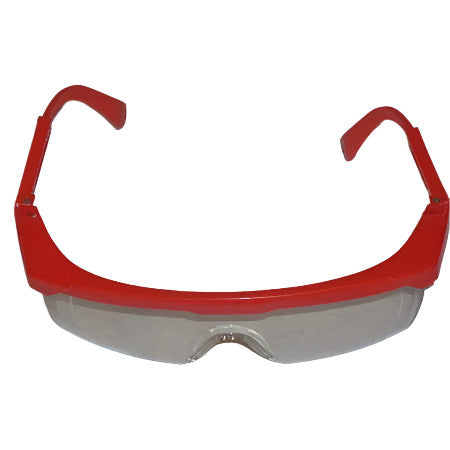 Clear Safety Glasses Red Frame - ATL Welding Supply