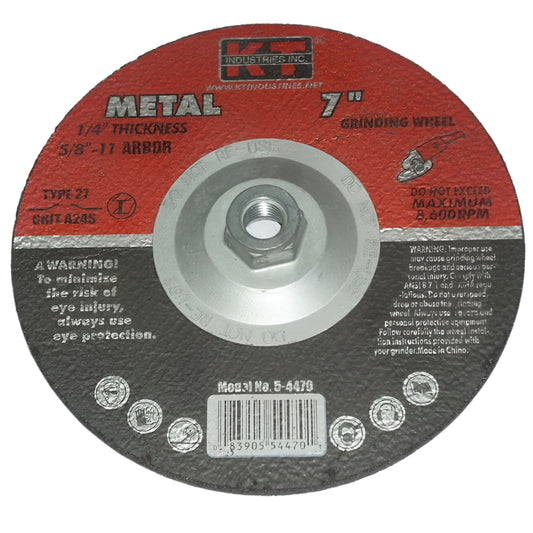 KT Industries 5-4470 7 x 1/4 x 5/8-11 Depressed Center Grinding Wheels
