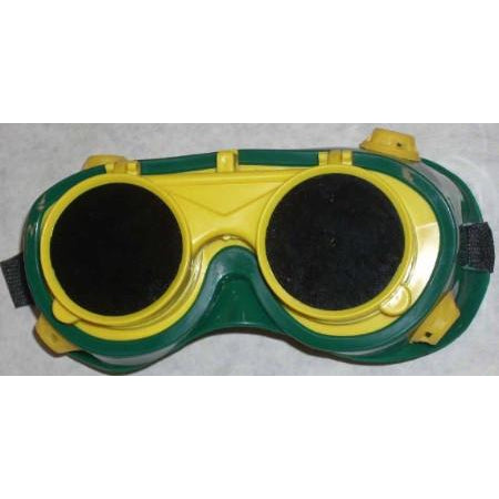 Green Yellow Welding Goggles Round Flip Lens - ATL Welding Supply