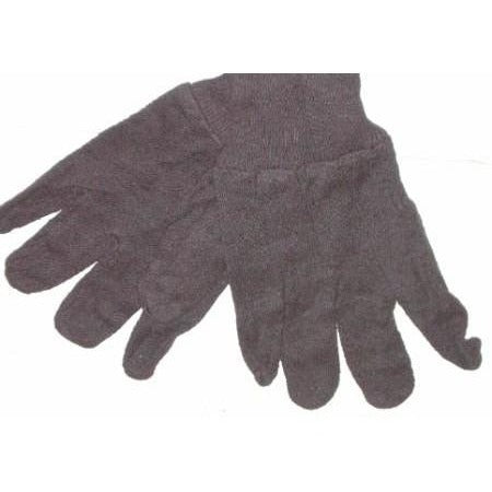 Brown Jersey Gloves Pair