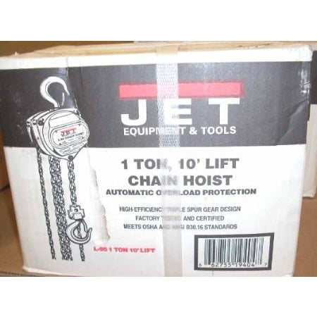 Jet 1 Ton Chain Hoist 10' Lift Model # L-95 - ATL Welding Supply