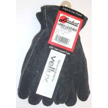 Lambert Black Stonewash Suede Velux Lined Leather Gloves Medium - ATL Welding Supply