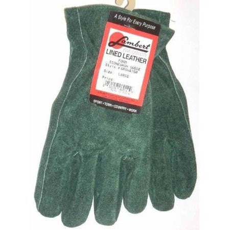 Lambert Green Stonewash Suede Leather Gloves Foam Lined Large - ATL Welding Supply