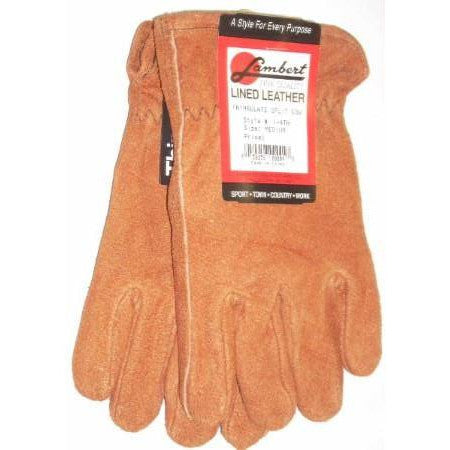 Lambert Split Cow Rust Leather Gloves Thinsulate Lined Medium - ATL Welding Supply