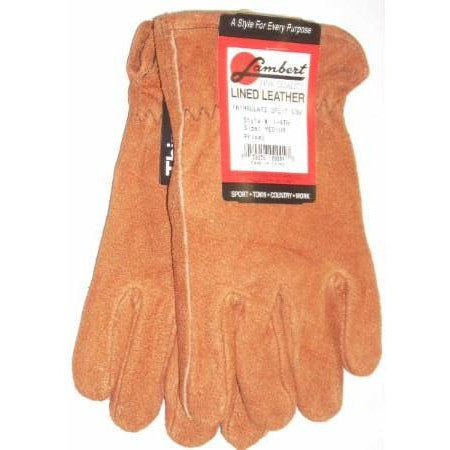 Lambert Split Cow Rust Leather Gloves Thinsulate Lined Medium - ATL Welding Supply