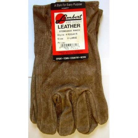 Lambert Brown Stonewash Ranch Suede Leather Glove XL - ATL Welding Supply