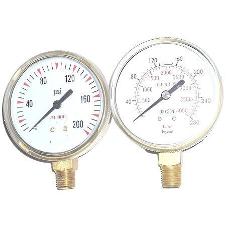 Oxygen Regulator Gauge Set 2 1/2" - ATL Welding Supply