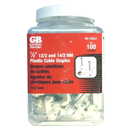100 Ideal 1/2" 12/2 & 14/2 NM Plastic Cable Staples - ATL Welding Supply