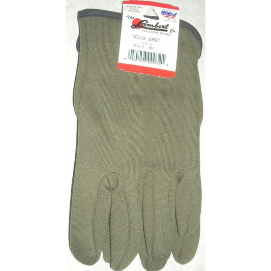 Lambert 99V Green Vellux Jersey Gloves Slip On Wrist Large