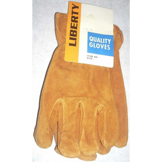 12 Pair Liberty 8444M Cowhide Leather Gloves w Red Fleece Lining Size Medium