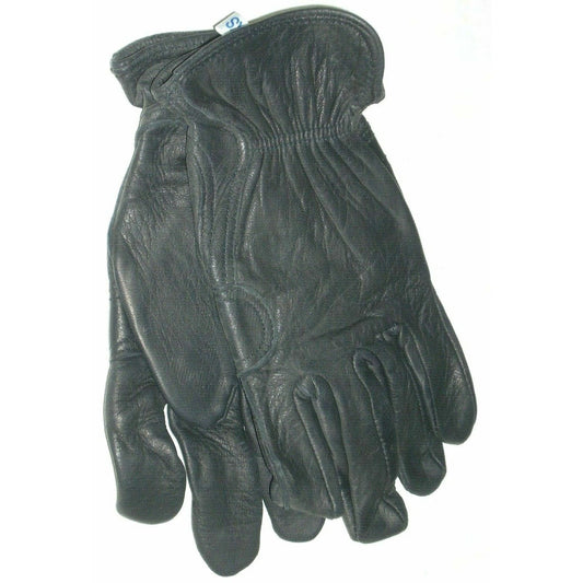 Black Deerskin Soft Leather Men's Gloves Driver's w Palm Patch Size Extra Small