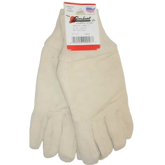 Lambert 208B Ladies Cadets 8oz White Canvas Gloves