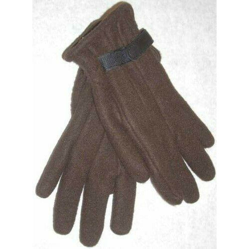 Brown Fuzzy Winter Gloves w Wrist Strap Costuming Glove Size 8
