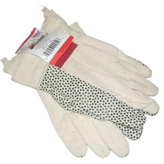 Lambert 135B Dotted Palm Canvas Gloves Band Top Cuff Ladies Cadets Size USA Made