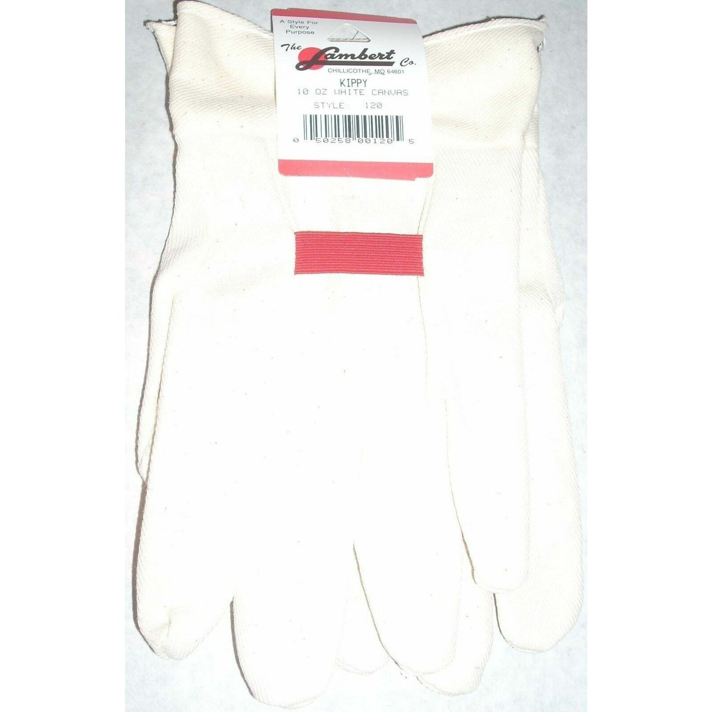 Lambert 120 "Kippy" 10 oz White Canvas Work Gloves One Size