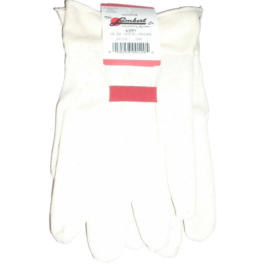 Lambert 120 "Kippy" 10 oz White Canvas Work Gloves One Size