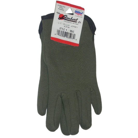 Lambert 99VC Green Vellux Jersey Gloves Slip On Wrist Ladies Cadets