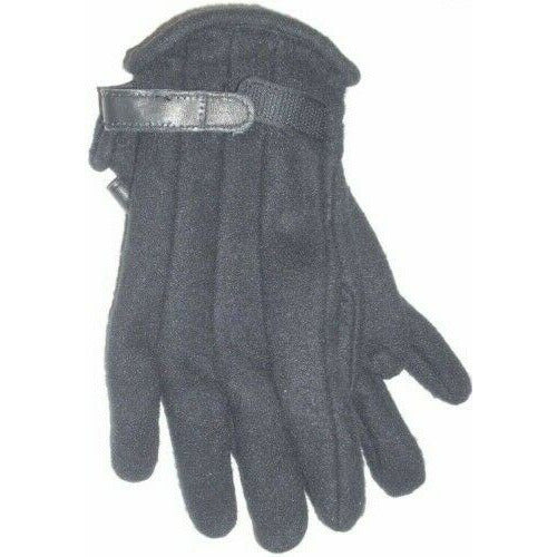 Black Fuzzy Gloves Sz 8 Small w Buckle & Wrist Strap Costuming
